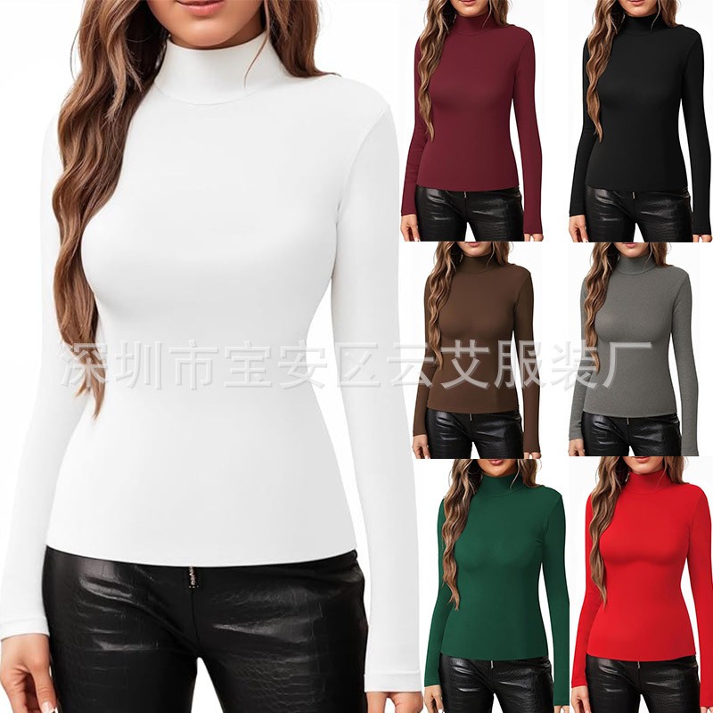 Turtleneck Bodysuit Office - Camiseta Feminina de Tricô Gola Alta