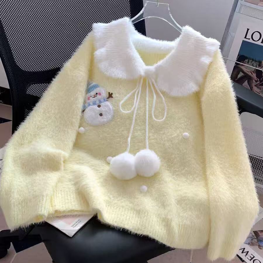 Bonito estilo preppy doce fals - Cashmere Sweater Formal avaliação e preço